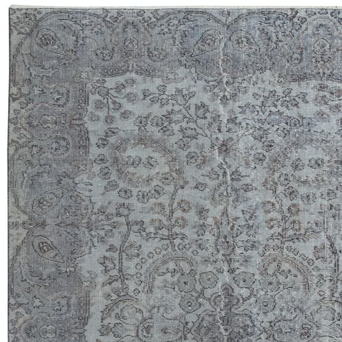 5.6x8.4 Ft Contemporary Handmade Turkish Wool Area Rug In Light Blue photo Textiles