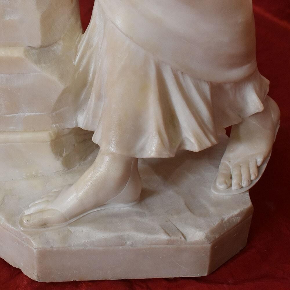 photo furniture Antique Italian Alabaster Sculptures, Young Girl Sculpture, Giuseppe Gambogi, 19th Century.
