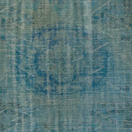 6.5x9.2 Ft Teal Blue Area Rug For Modern Interiors, Handmade In Turkey photo 514.0