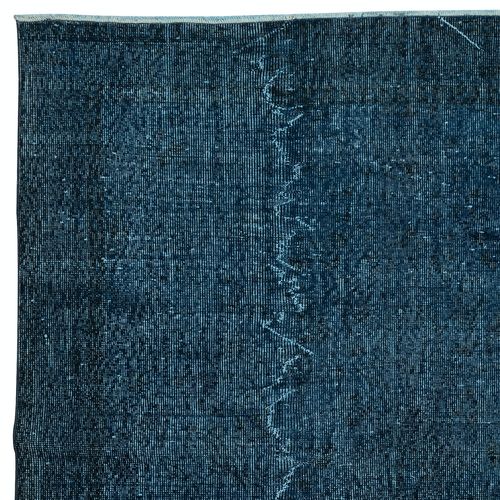 6.2x10.3 Ft Contemporary Handmade Turkish Wool Area Rug In Navy Blue photo Textiles