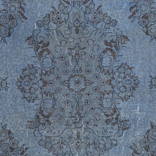 6.4x10.2 Ft Hand Knotted Blue Color Area Rug, Modern Turkish Floor Covering photo 677.0