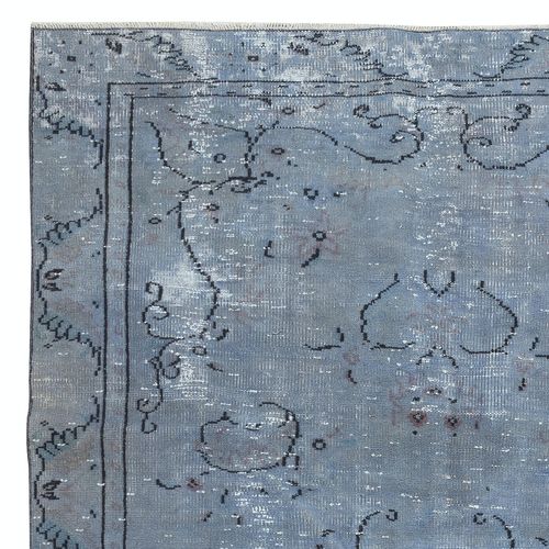 5.8x9.4 Ft Modern Handmade Turkish Area Rug In Light Blue Color. Floor Covering photo Textiles