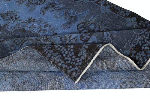 5.7x9 Ft Modern Medallion Design Area Rug In Blue, Hand Knotted In Turkey photo for sale