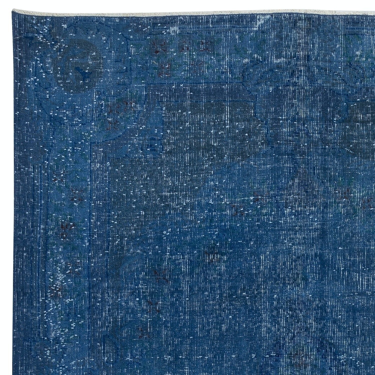 5.7x9 Ft Shabby Chic Style Blue Color Area Rug. Handmade In Turkey photo Textiles