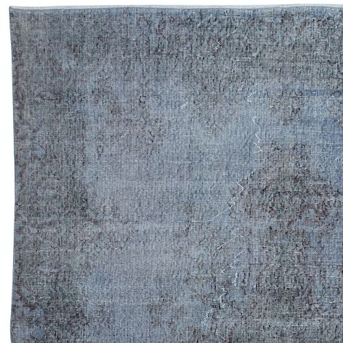6.6x9.5 Ft Blue Color Over Dyed Rug. Handmade Turkish Rug. Modern Home Decor photo Textiles