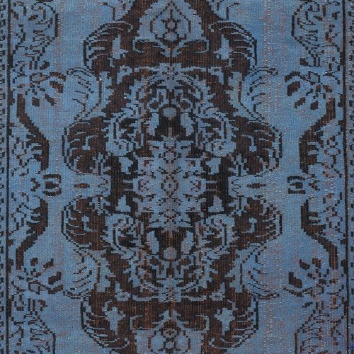 5.2x8.8 Ft Contemporary Handmade Turkish Area Rug In Blue. Woolen Floor Covering photo 432.0