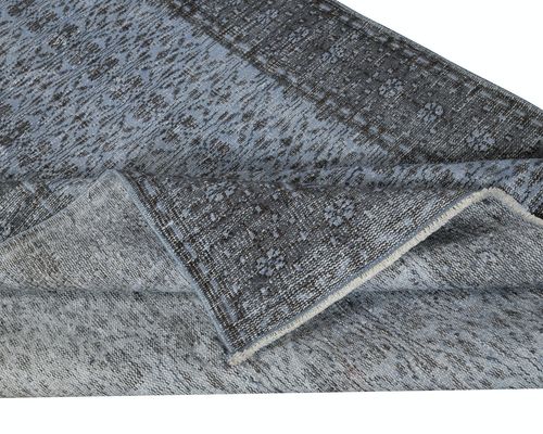5.3x9.4 Ft Modern Floral Design Area Rug In Blue, Hand Knotted In Turkey photo for sale