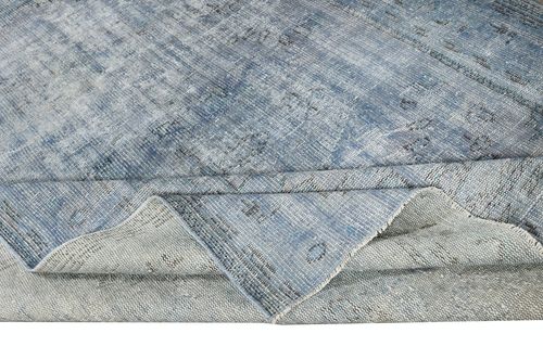 6.6x8.6 Ft Blue Area Rug For Modern Interiors, Handmade In Turkey photo for sale