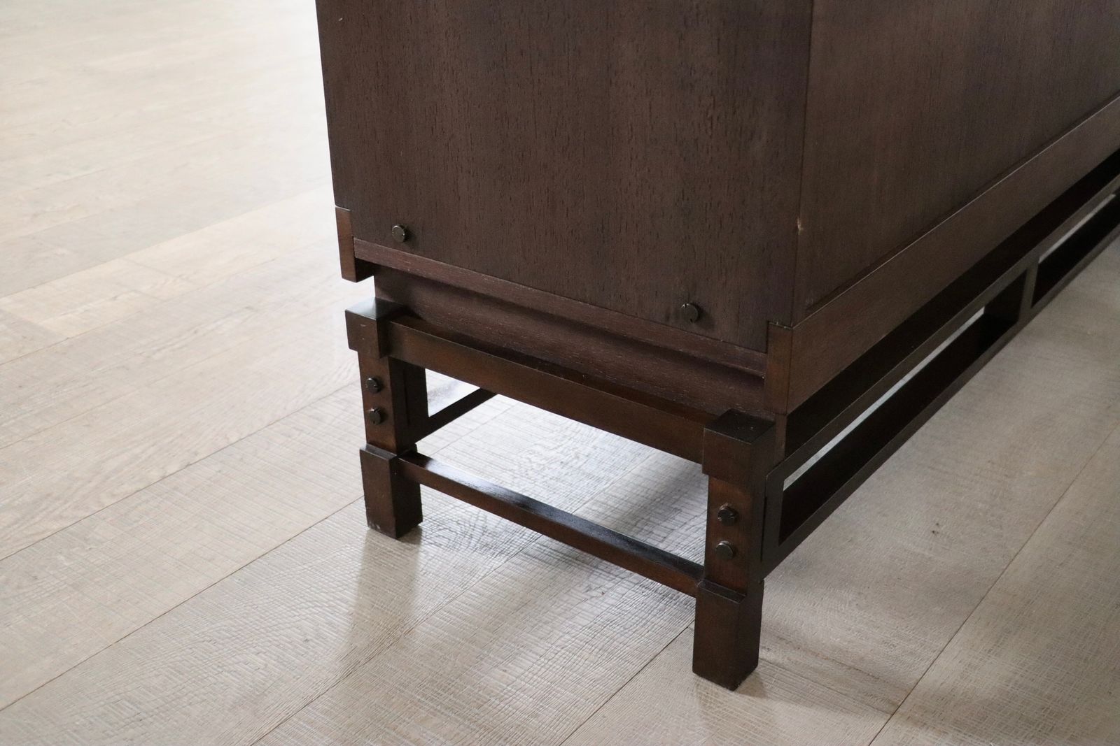Furniture Leonardo Fiori For Isa Bergamo Sideboard In Wengé And Seagrass 1950s photo