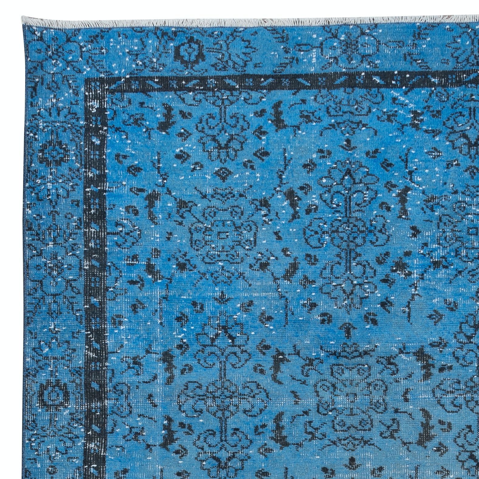 6.2x10 Ft Blue Handmade Area Rug, Turkish Carpet For Dining Room & Living Room photo Textiles