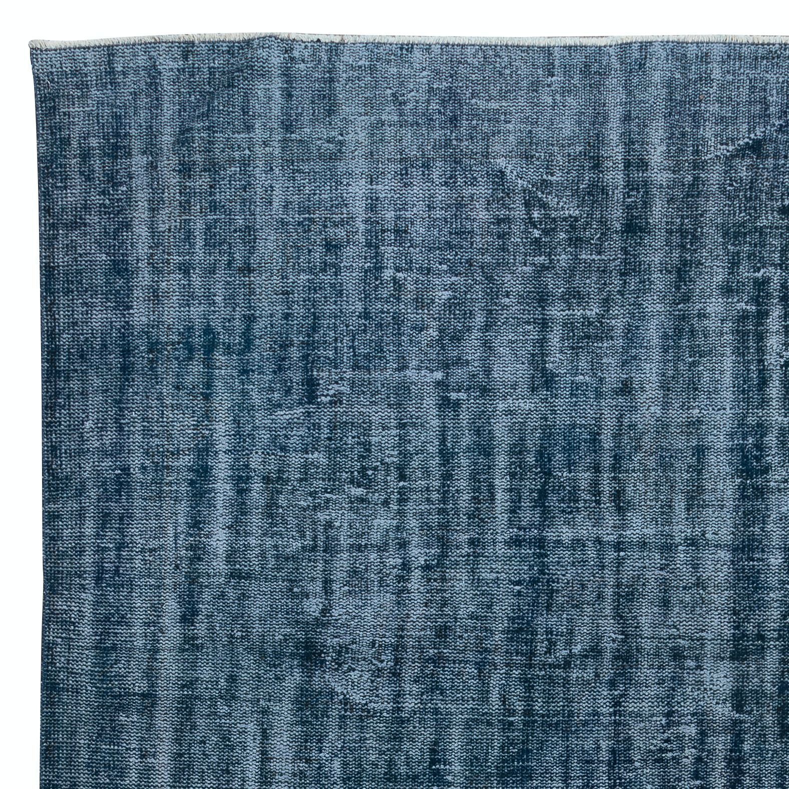 6.5x10 Ft Blue Handmade Turkish Area Rug For Living Room, Bedroom & Dining Room photo Textiles