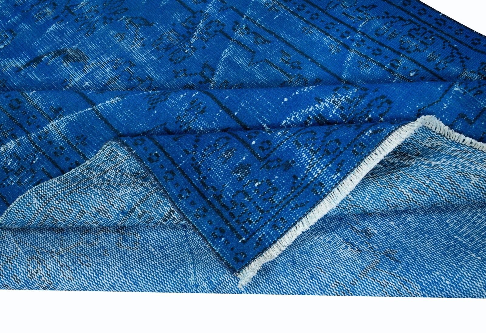 5x8.4 Ft Contemporary Area Rug In Blue For Living Room, Hand Knotted In Turkey photo for sale