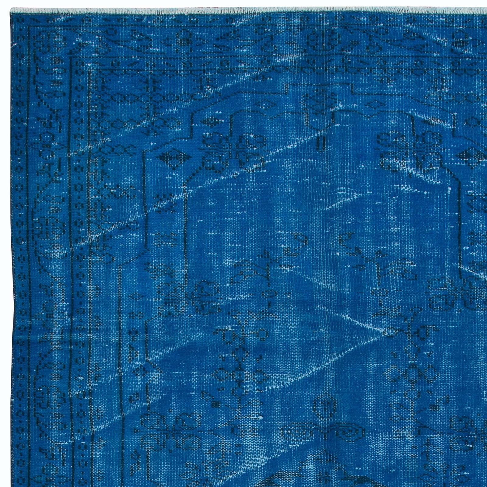 5x8.4 Ft Contemporary Area Rug In Blue For Living Room, Hand Knotted In Turkey photo Textiles