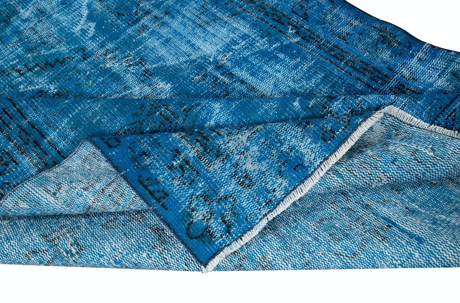 4.8x8 Ft Handmade Turkish Rug, Great 4 Modern Interiors, Blue Living Room Carpet photo for sale