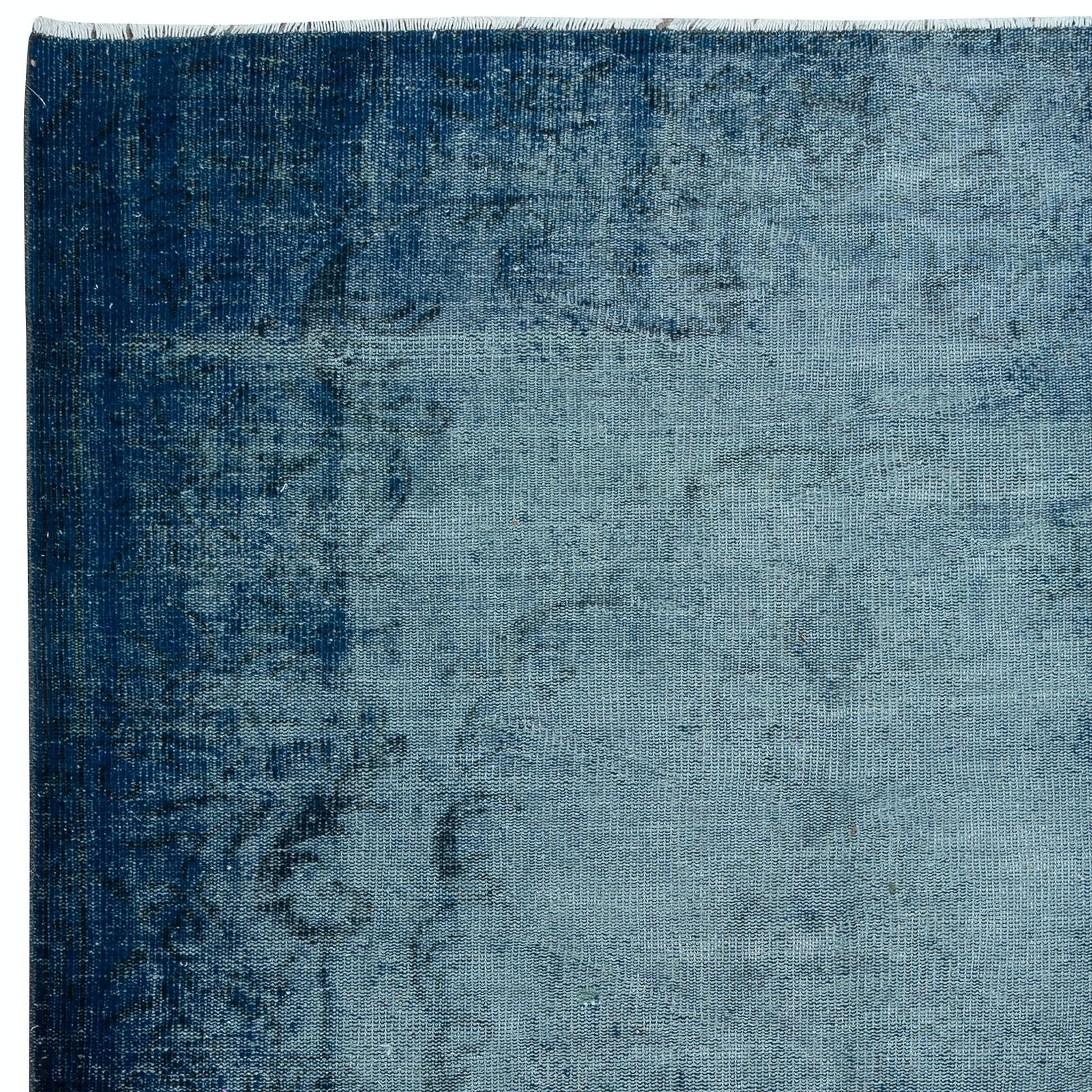 5.8x9 Ft Distressed Handmade Navy Blue Area Rug, Modern Turkish Carpet photo Textiles