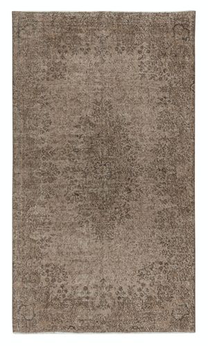 5x8.7 Ft Contemporary Wool Area Rug In Brown. Hand Knotted In Turkey