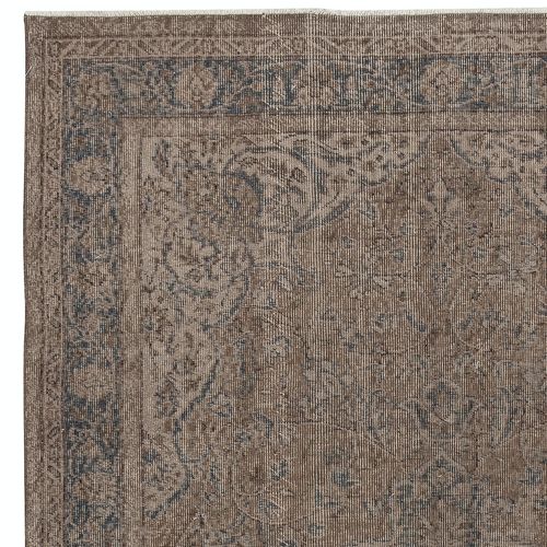 5.6x9 Ft Modern Turkish Floor Rug In Brown Color. Hand Knotted Area Rug photo Textiles