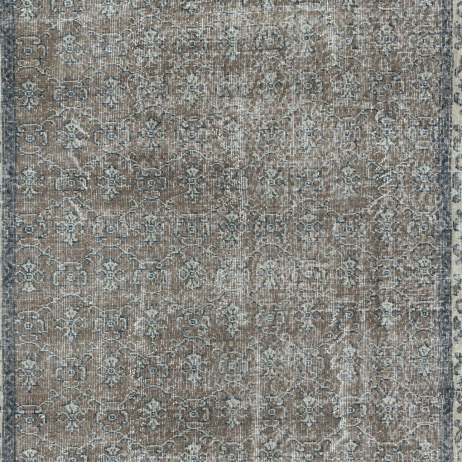 5x8.4 Ft Handmade Turkish Brown Rug, Modern Floral Carpet, Modern Home Decor photo 429.0