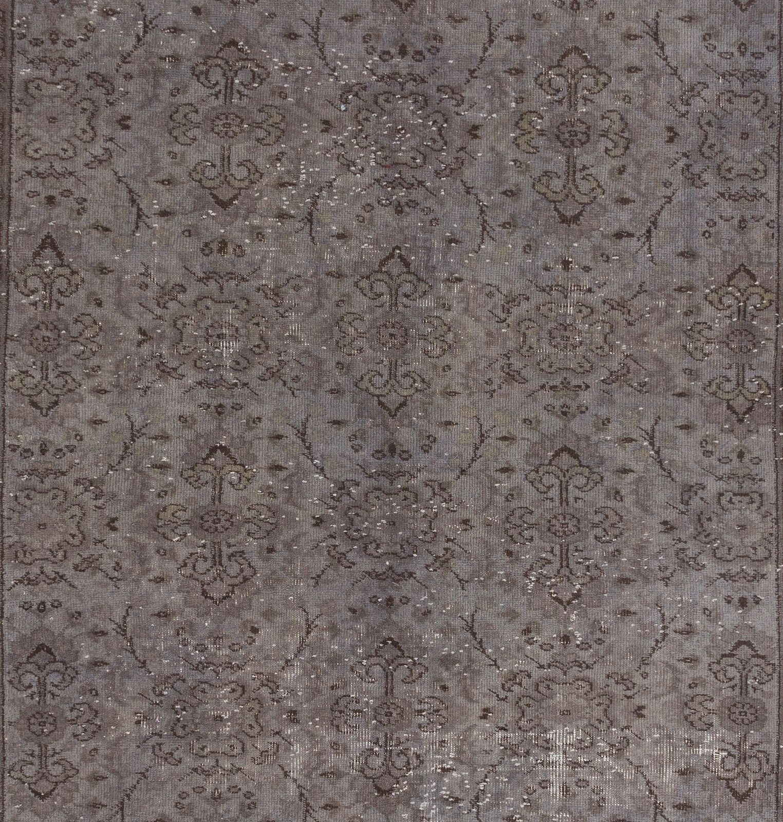 5.6x8.8 Ft Handmade Vintage Anatolian Rug Overdyed In Gray For Modern Interiors photo 412.0