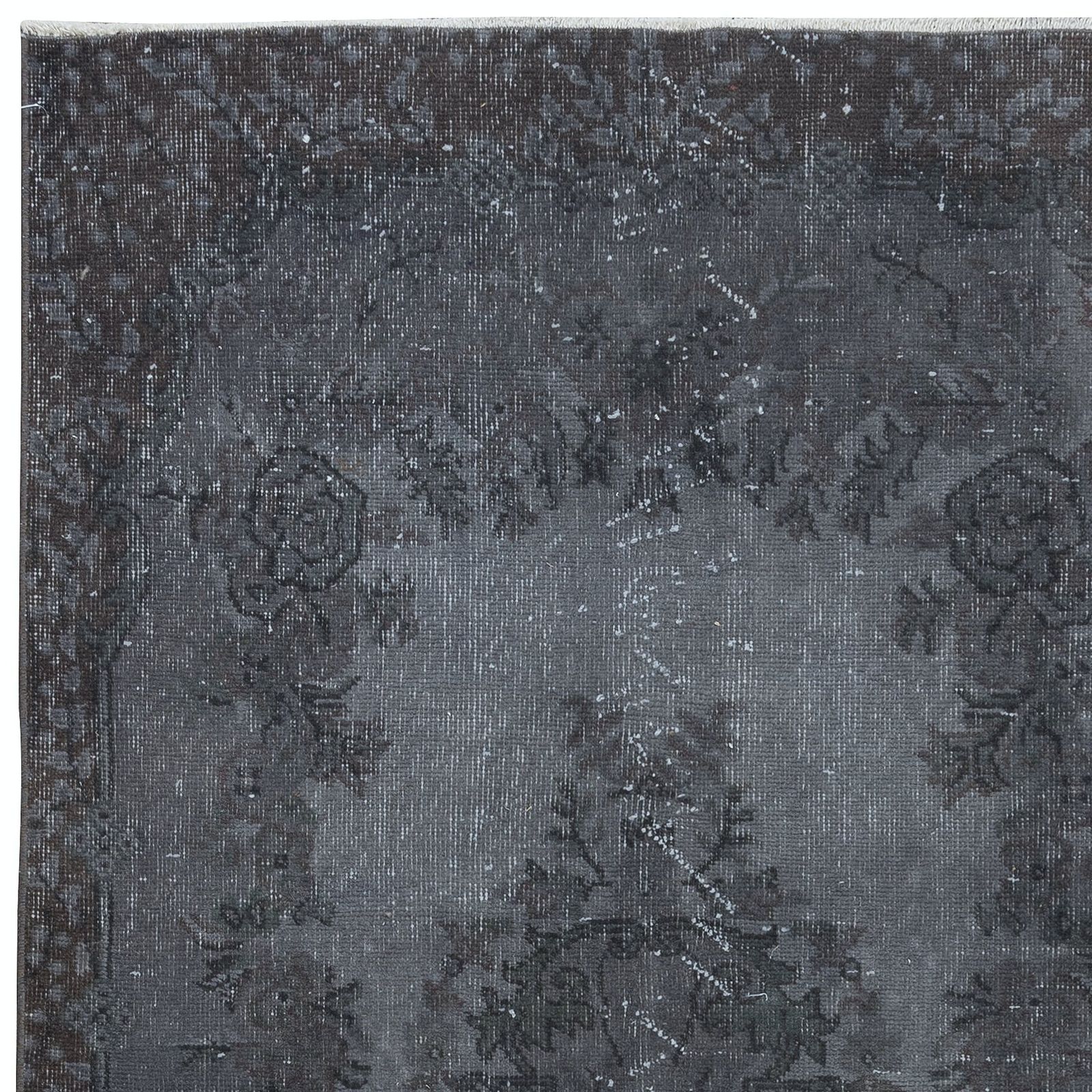 3.7x6.8 Ft Handmade Turkish Area Rug In Gray Tones, Ideal For Modern Interiors photo Textiles