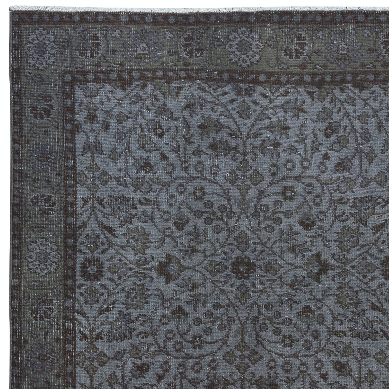 4x7 Ft Dark Gray Modern Area Rug, Handwoven And Handknotted In Isparta, Turkey photo Textiles