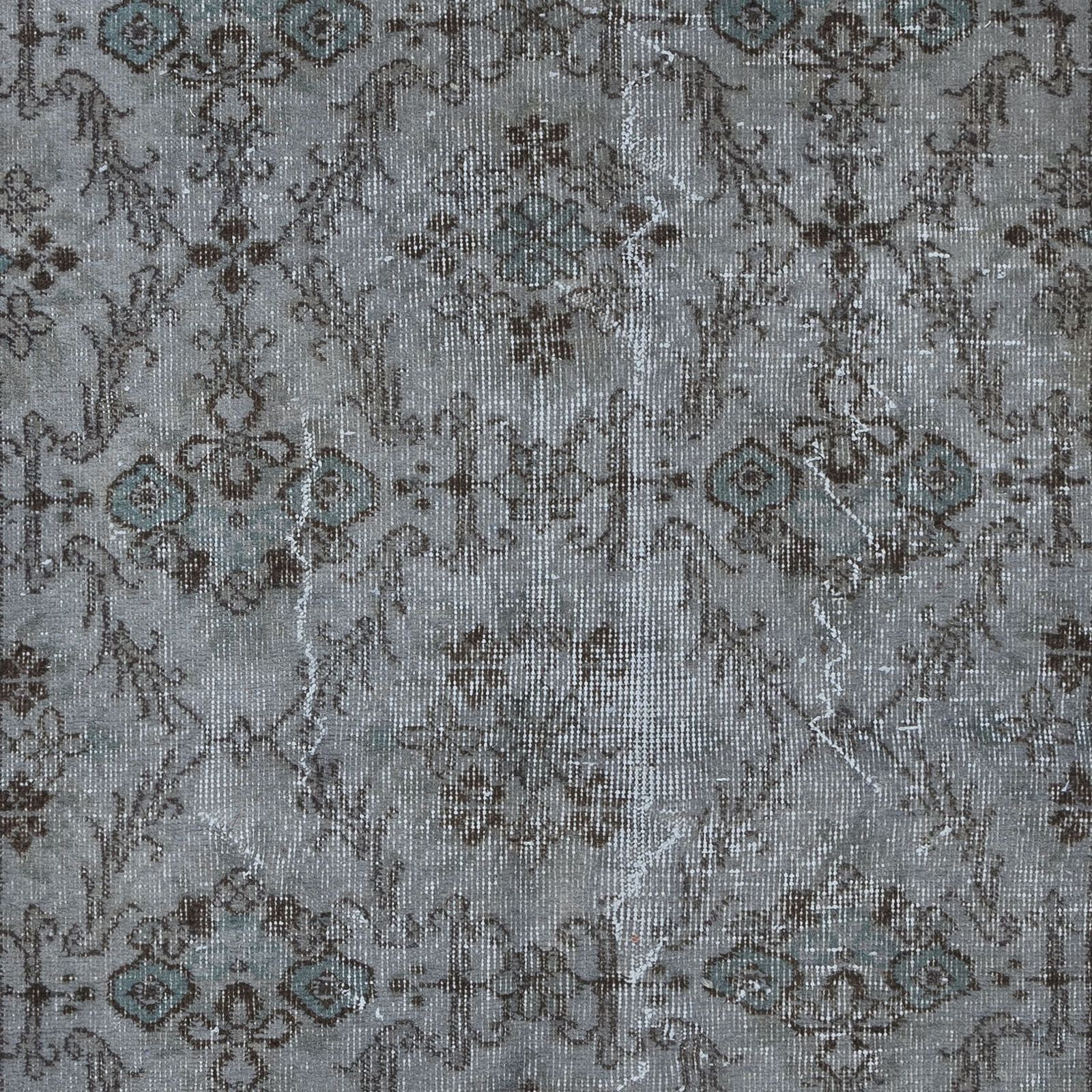 3.7x6 Ft Modern Handmade Turkish Accent Rug In Gray Tones, Low Pile Small Carpet photo 187.0