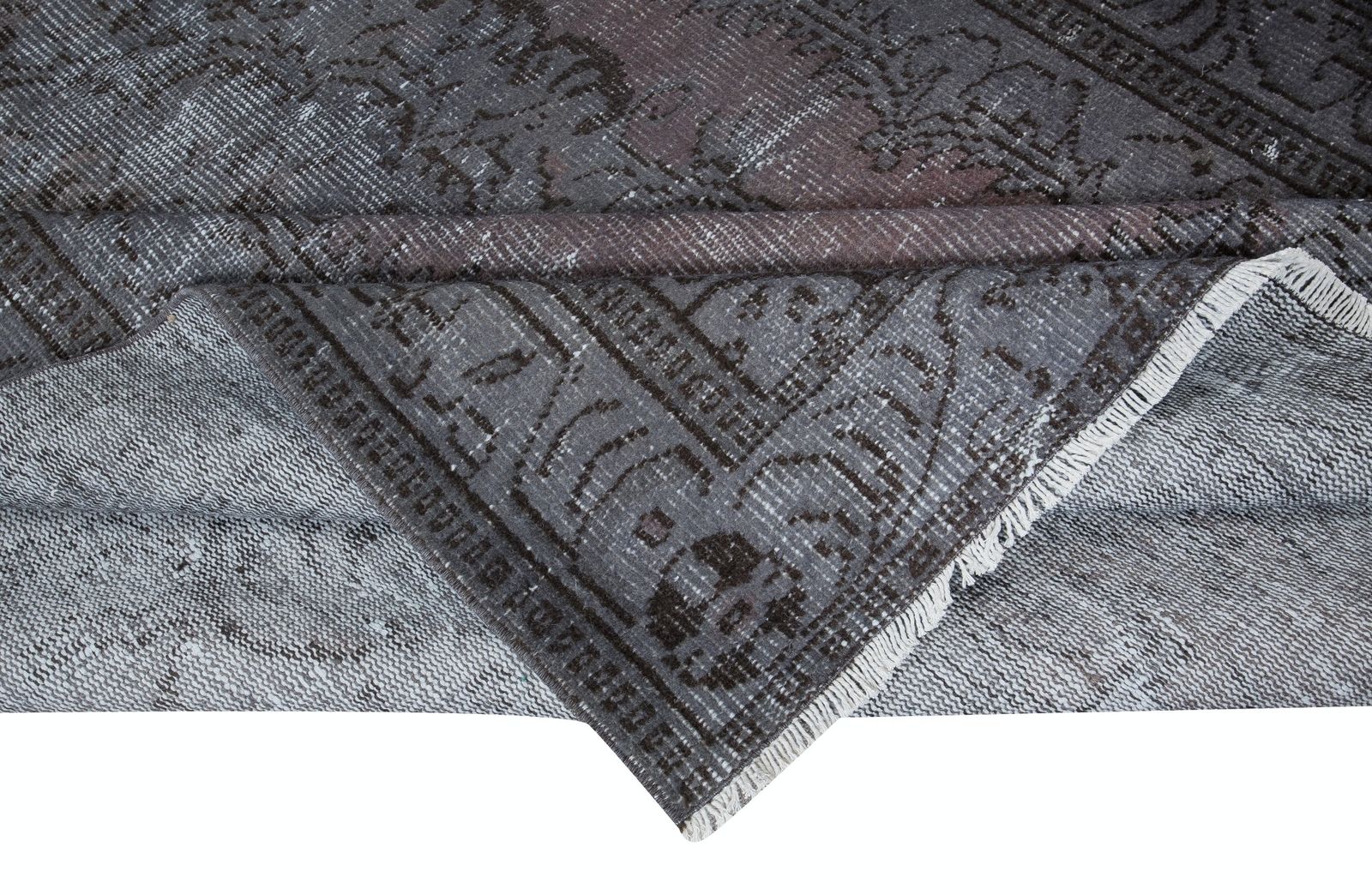 6x9.5 Ft Modern Area Rug, Gray & Soft Red Carpet, Handmade Living Room Carpet photo for sale