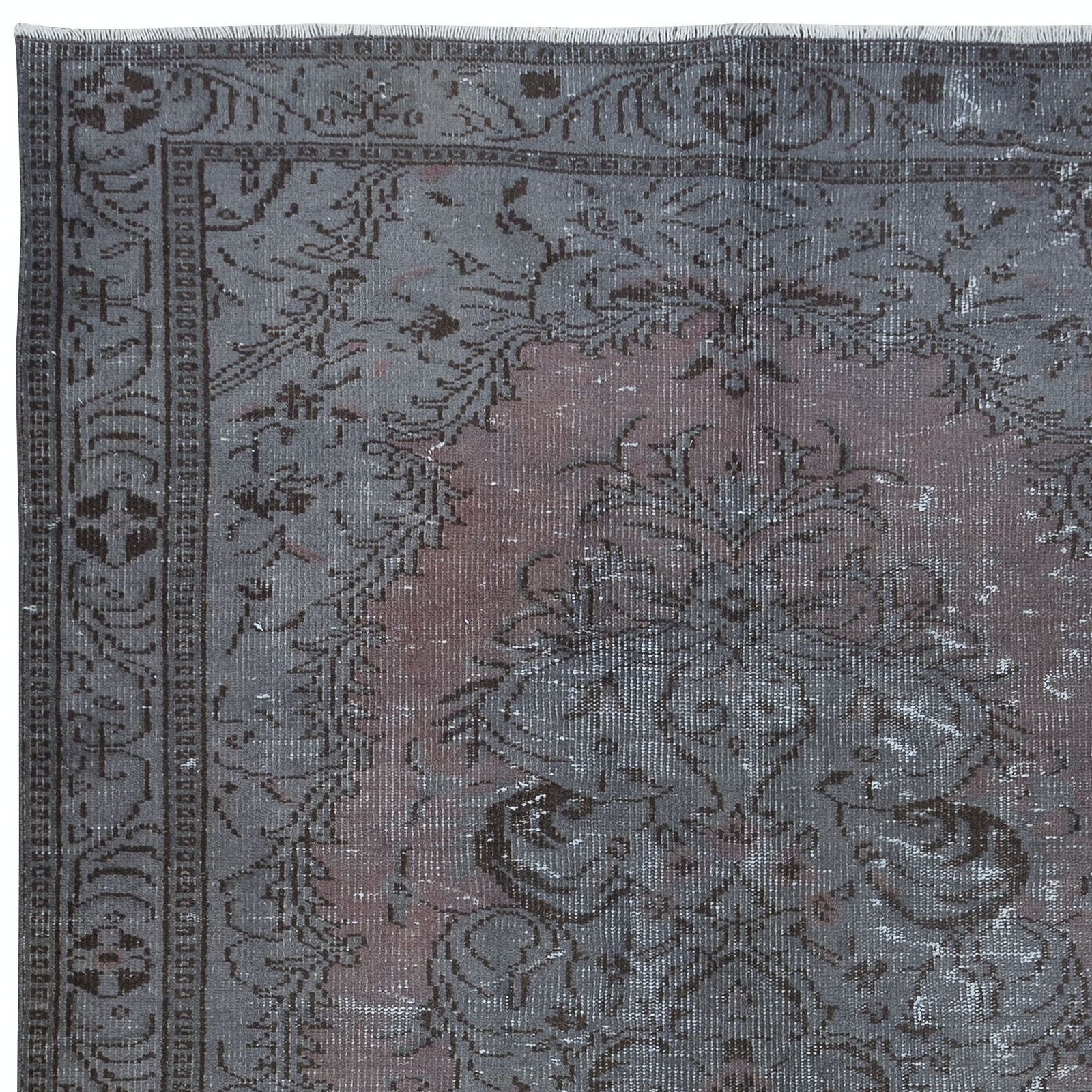 6x9.5 Ft Modern Area Rug, Gray & Soft Red Carpet, Handmade Living Room Carpet photo Textiles