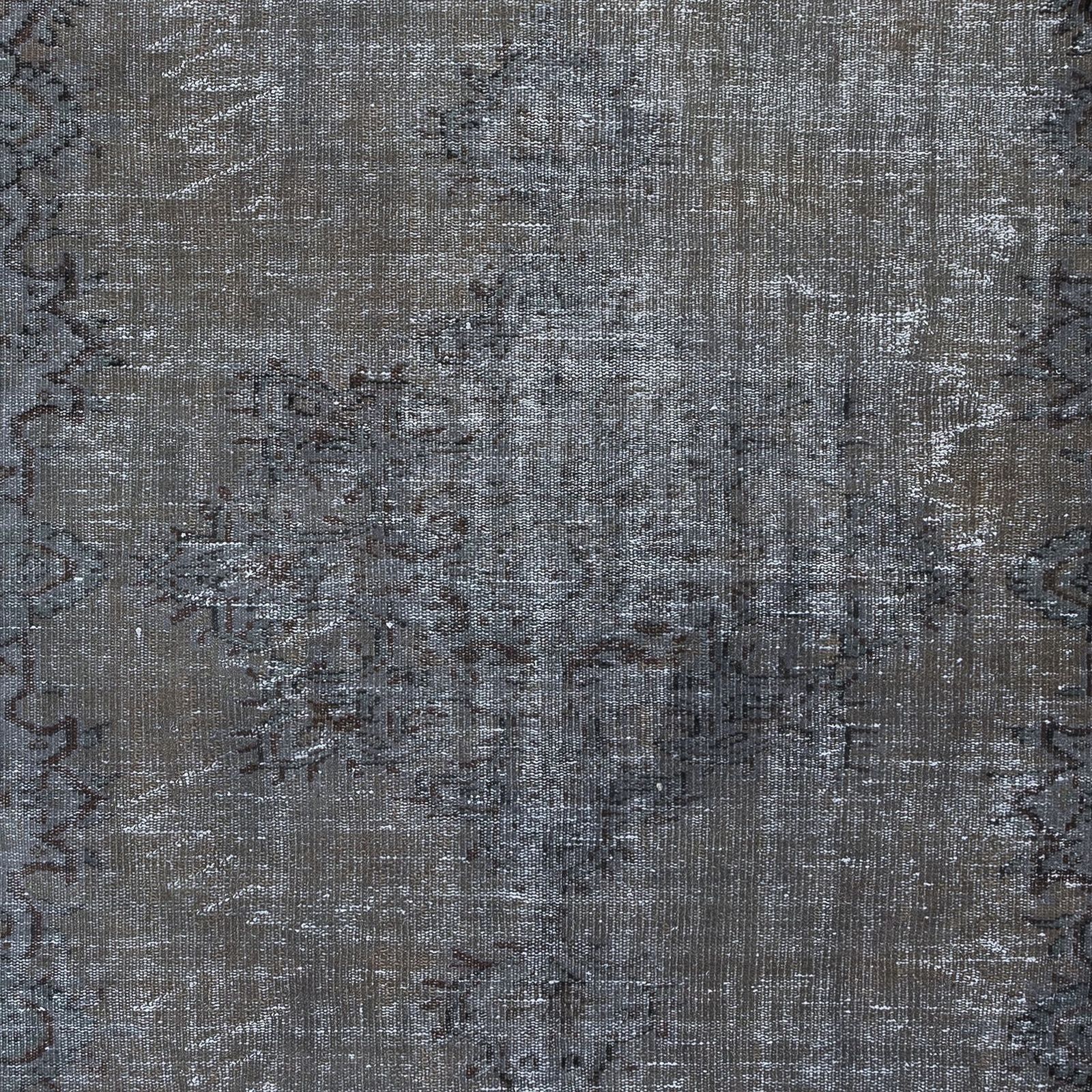 6x8.5 Ft Gray Modern Area Rug With Medallion, Handknotted In Isparta, Turkey photo 345.0
