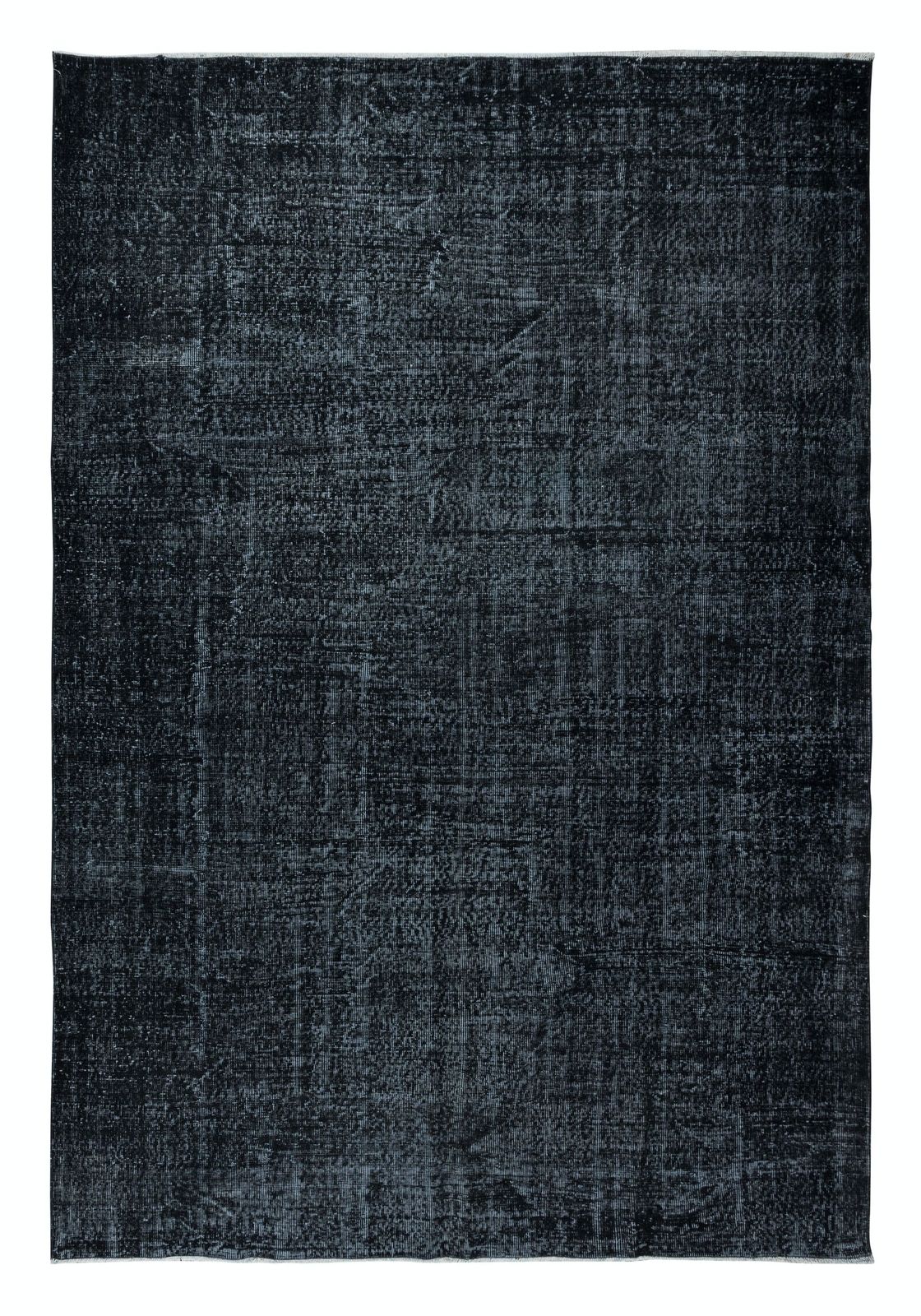 7x10.2 Ft Modern Black Area Rug, Handwoven And Handknotted In Isparta, Turkey