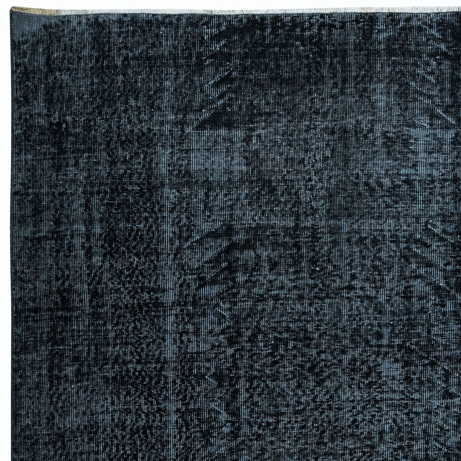 5.3x8.7 Ft Handmade Turkish Modern Wool Area Rug In Black & Bluish Black photo Textiles