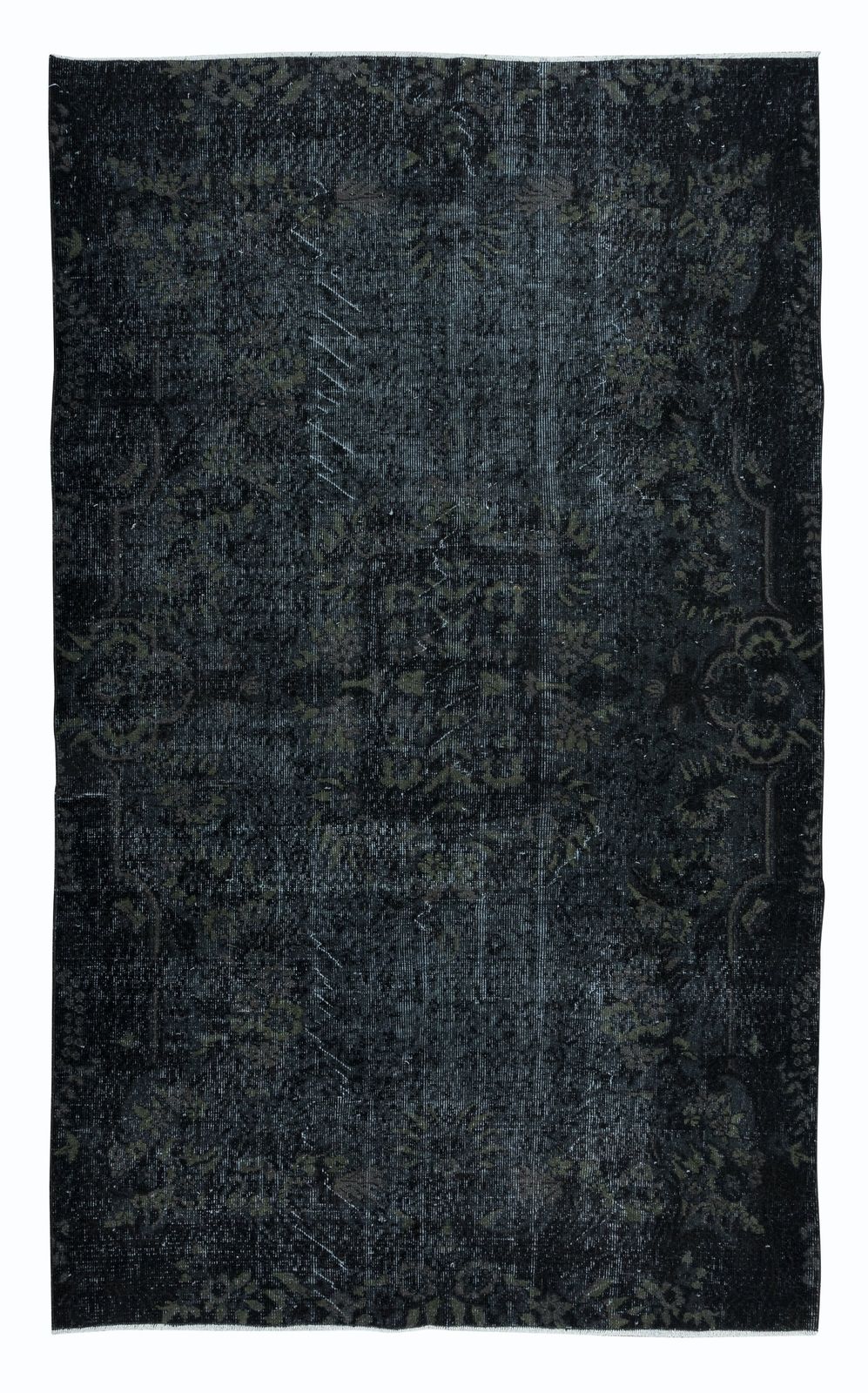 5.5x8.8 Ft Home Decor Carpet In Gray & Black, Modern Handmade Turkish Rug
