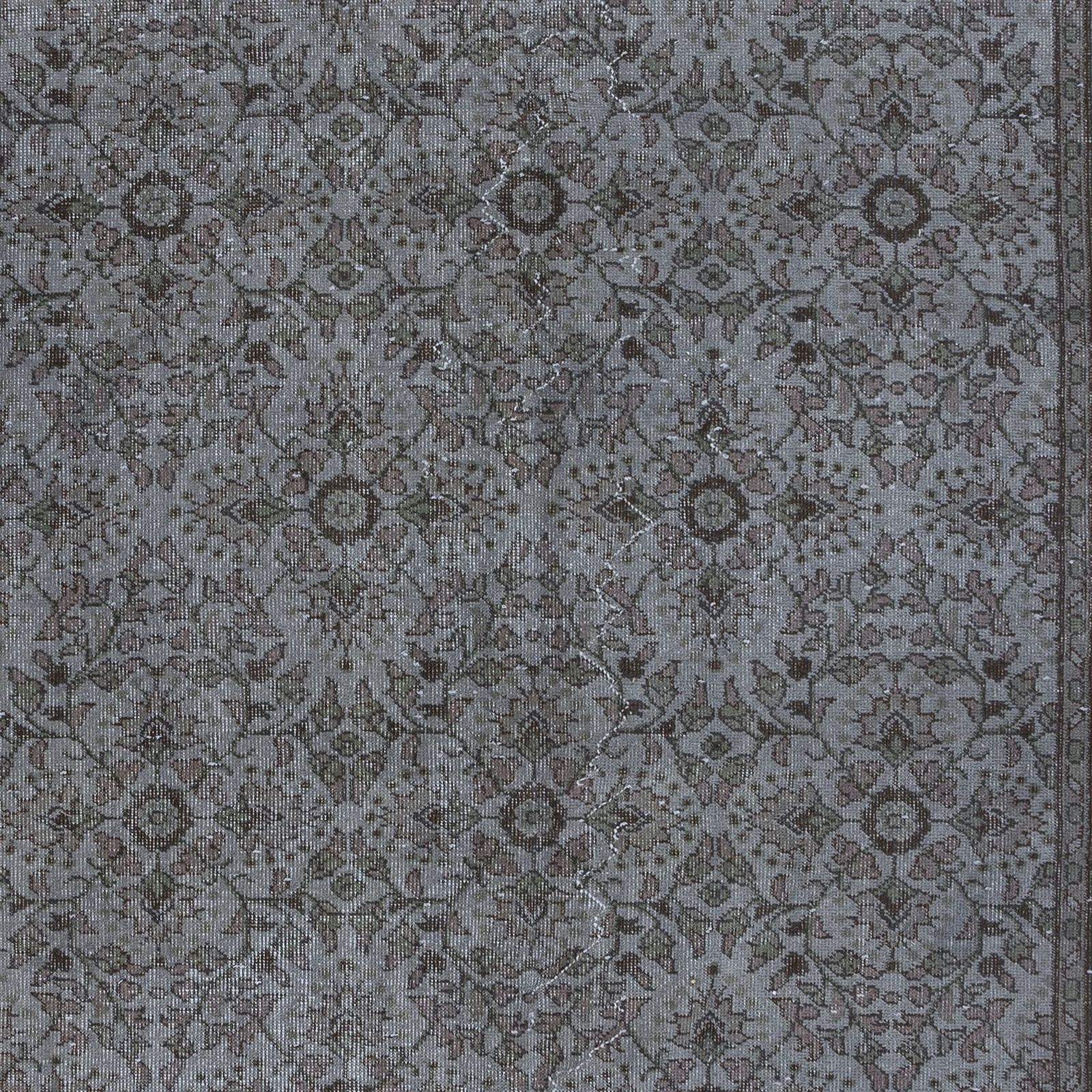 6x9.4 Ft Upcycled Handmade Area Rug In Gray, Contemporary Turkish Carpet photo 387.0