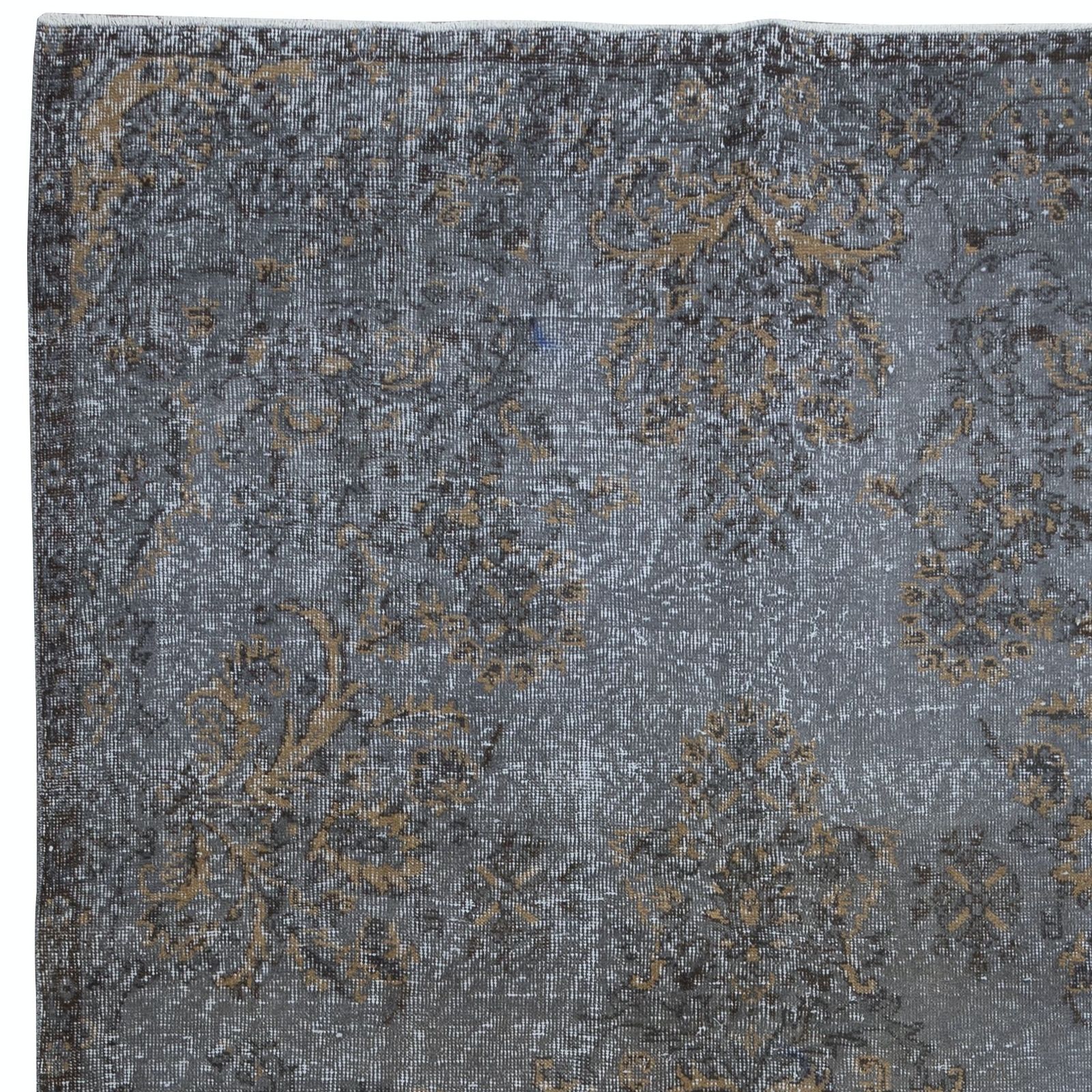 5.6x10 Ft Handmade Room Size Rug, Upcycled Turkish Carpet In Gray & Beige photo Textiles