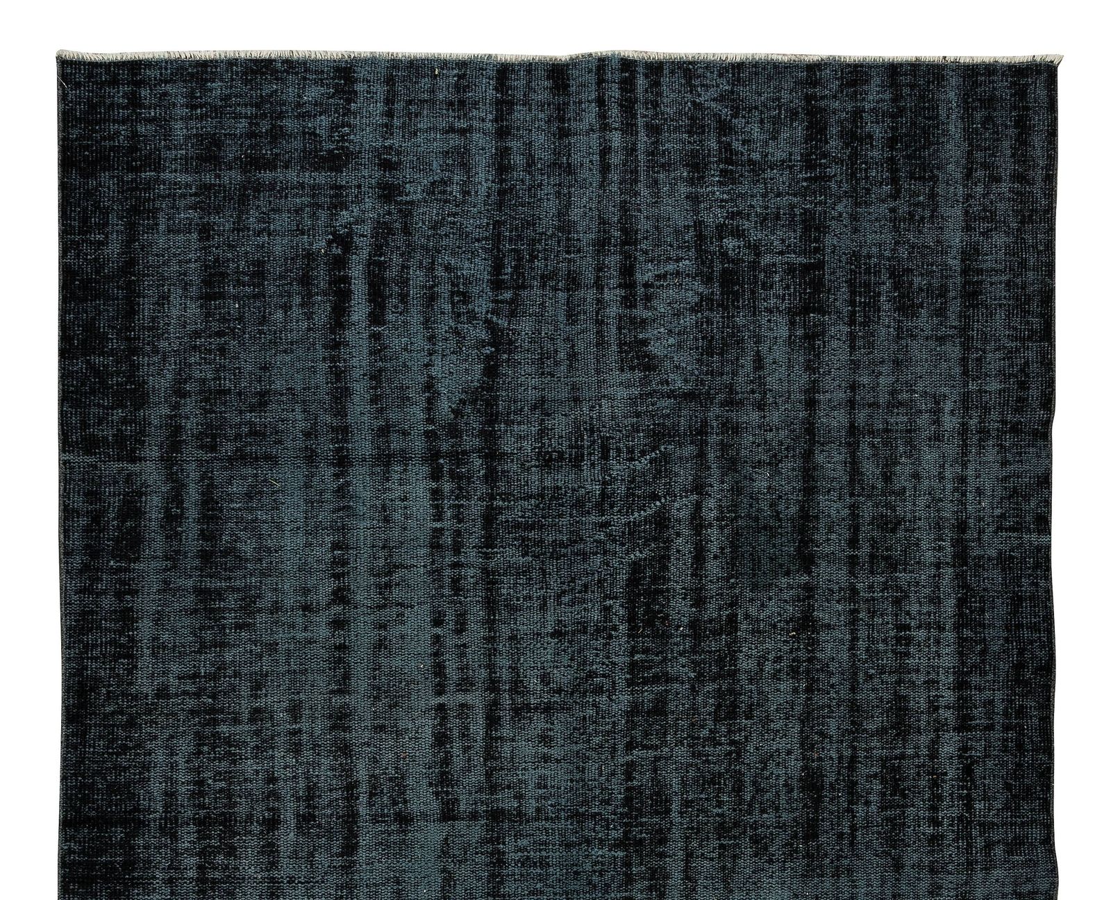 5.7x9.4 Ft Modern Anatolian Area Rug Over Dyed In Black, Vintage Handmade Carpet photo Textiles