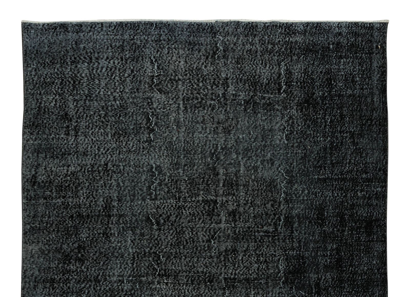 6.4x9.6 Ft Handmade Vintage Turkish Area Rug Re Dyed In Black 4 Modern Interiors photo Textiles