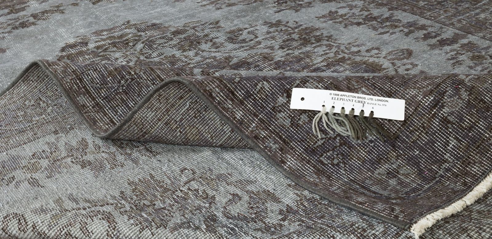 5.5x7.6 Ft Vintage Medallion Design Rug Overdyed In Gray, Handknotted In Turkey photo for sale