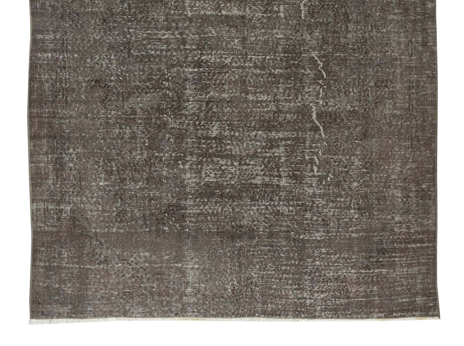 5.7x8.6 Ft Contemporary Turkish Rug Re Dyed In Gray, Vintage Hand Knotted Carpet photo 334.0