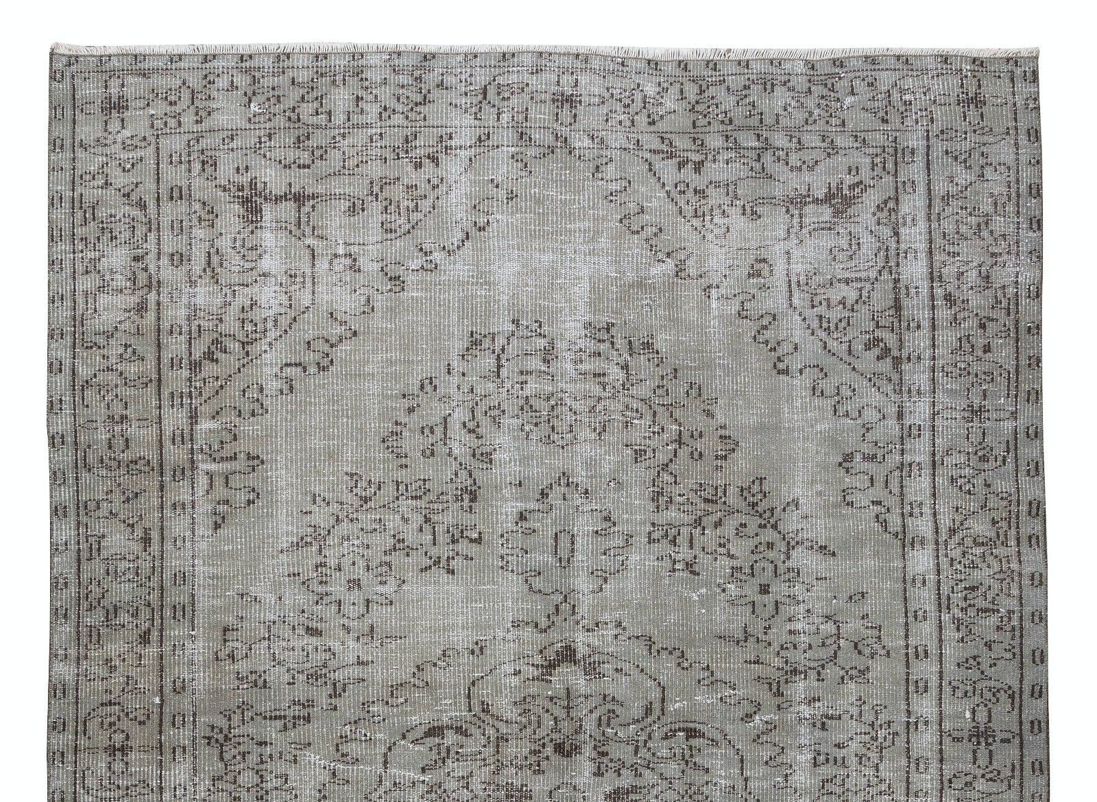 6x9 Ft Handmade Vintage Turkish Area Rug Over Dyed In Gray 4 Modern Interiors photo Textiles