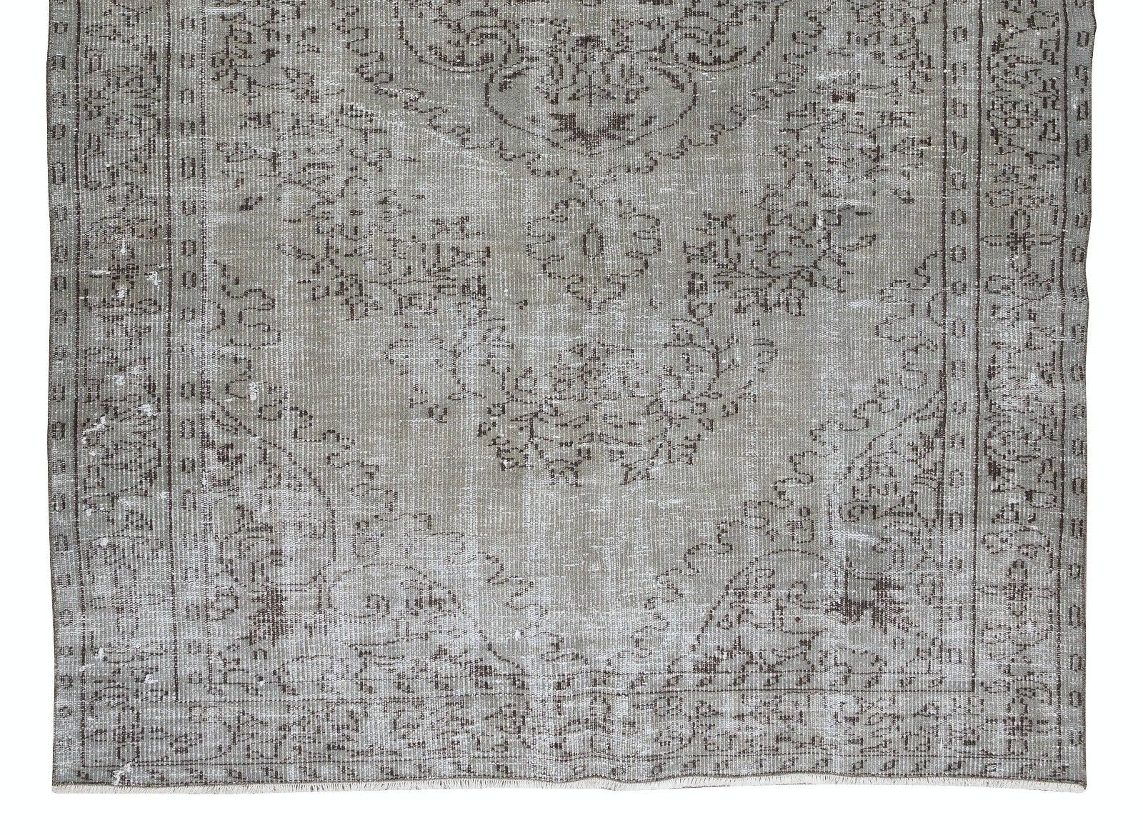 6x9 Ft Handmade Vintage Turkish Area Rug Over Dyed In Gray 4 Modern Interiors photo 563.0