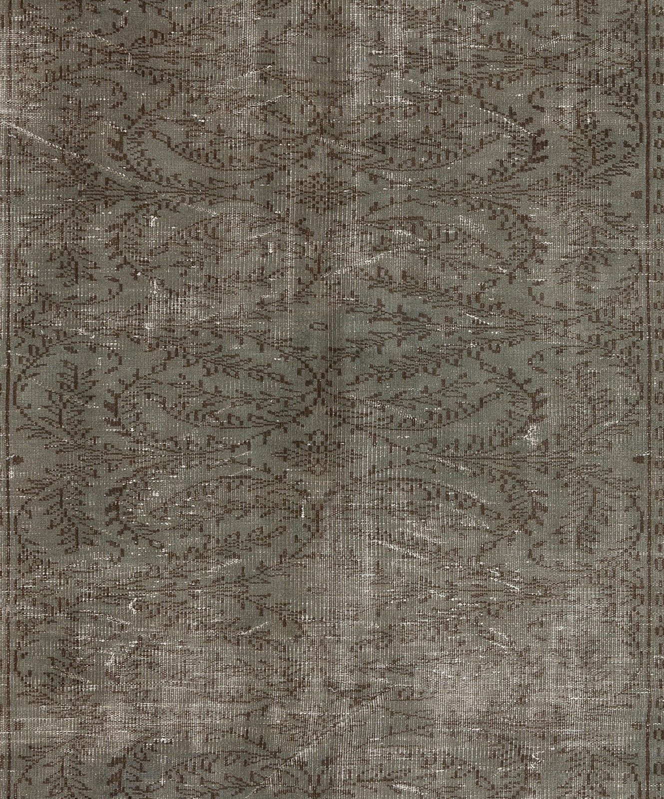 5.6x9 Ft Mid Century Handmade Turkish Wool Area Rug In Gray For Modern Interiors photo Textiles
