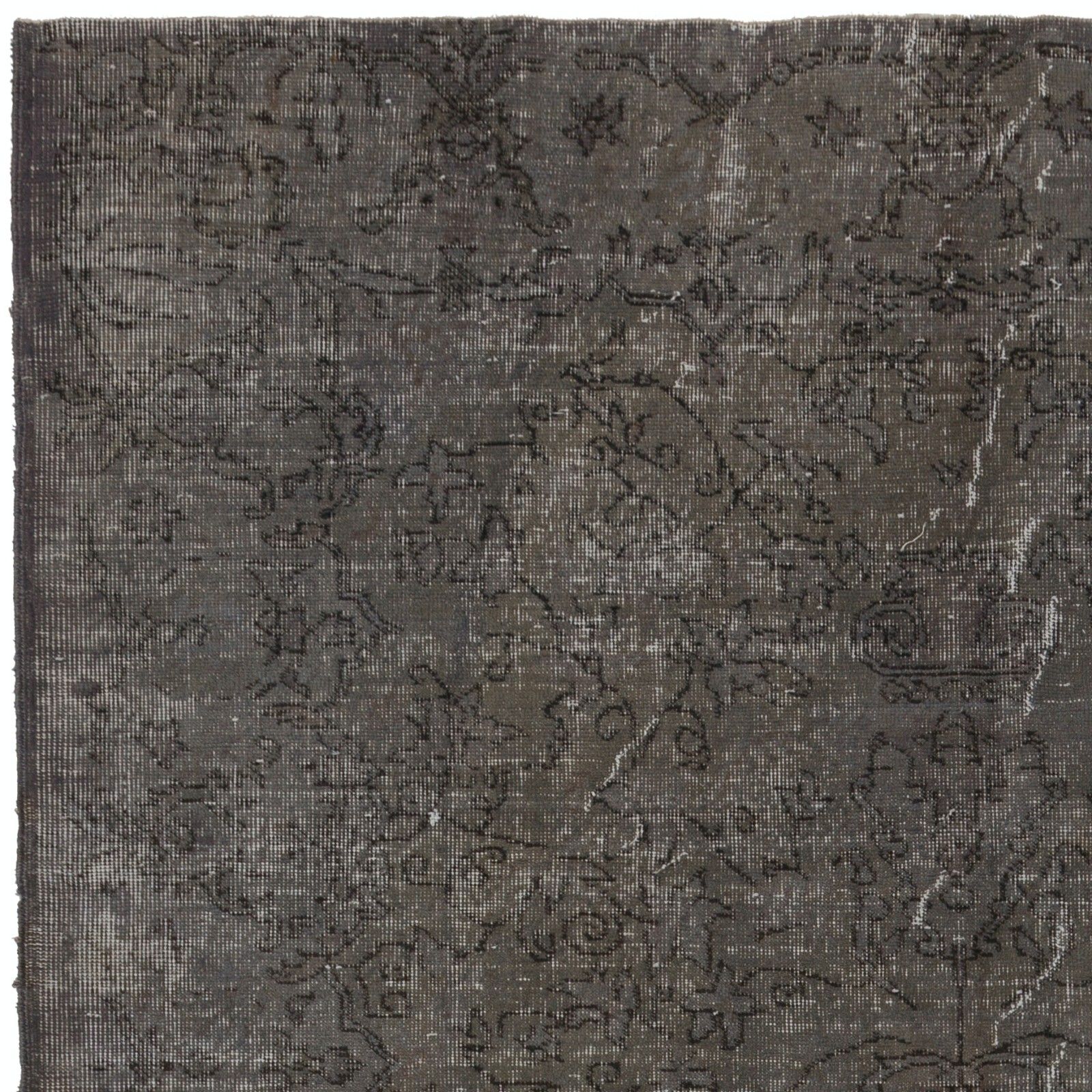 6.5x10 Ft Modern Handmade Turkish Area Rug, Contemporary Gray Over Dyed Carpet photo furniture