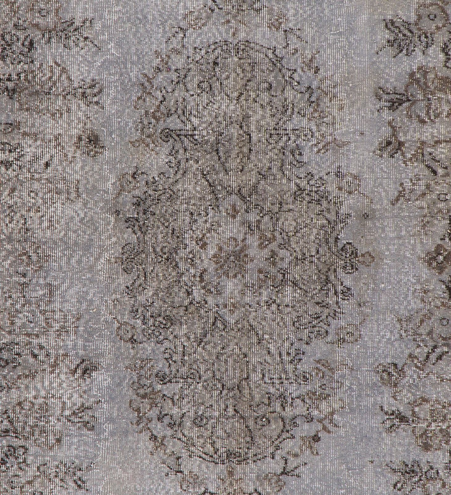 6x10 Ft Hand Knotted Vintage Anatolian Rug Overdyed In Gray For Living Room photo 519.0