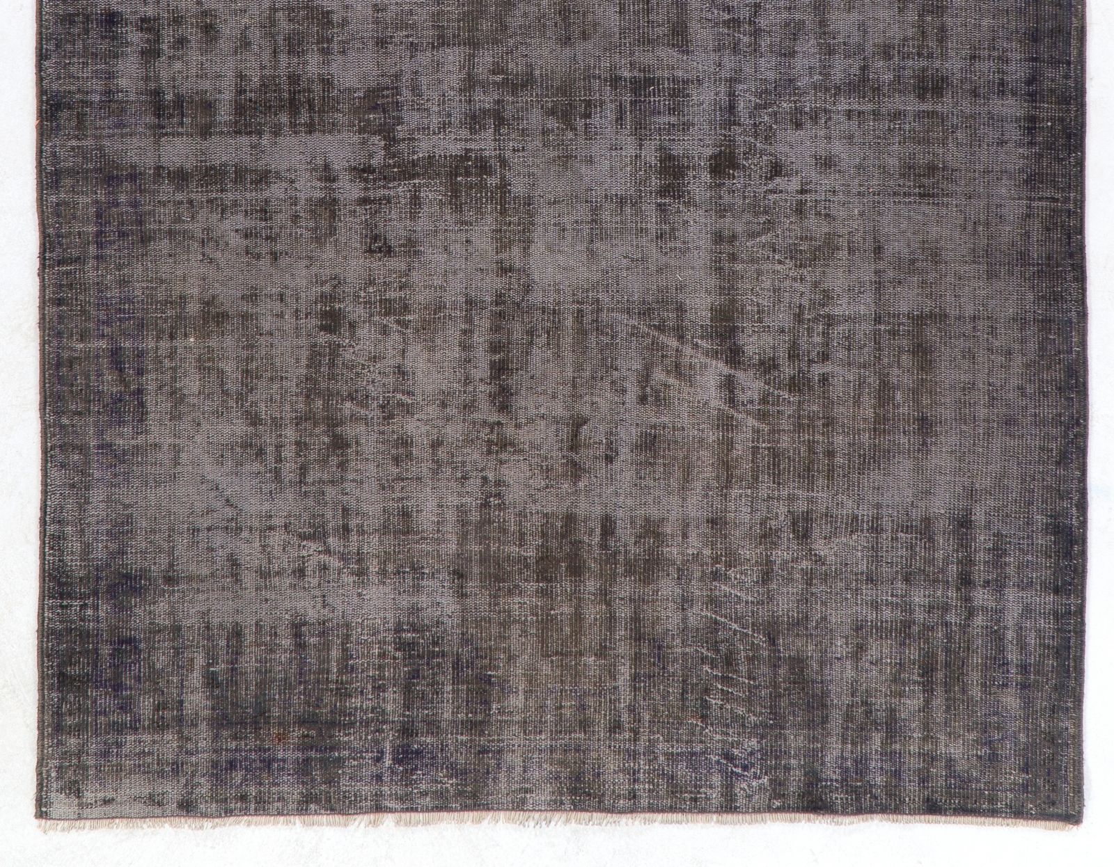 6.2x9.6 Ft Distressed Vintage Rug Overdyed In Gray, Handknotted In Turkey photo for sale