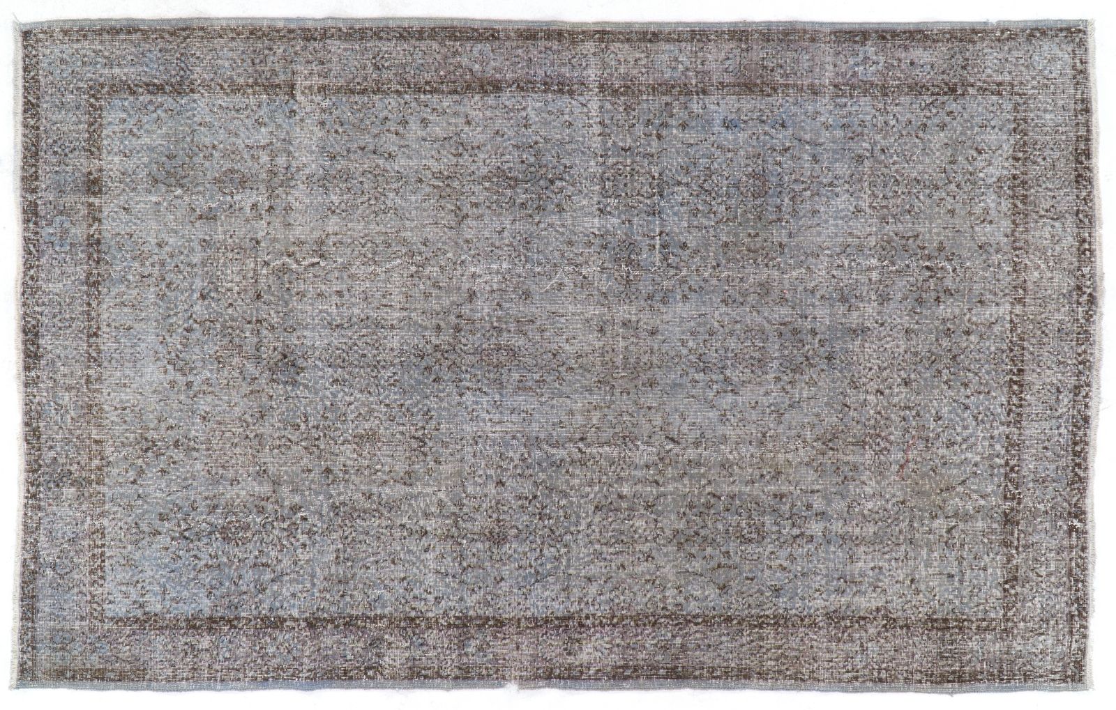 6x10 Ft Hand Knotted Vintage Anatolian Rug Overdyed In Gray For Living Room photo furniture