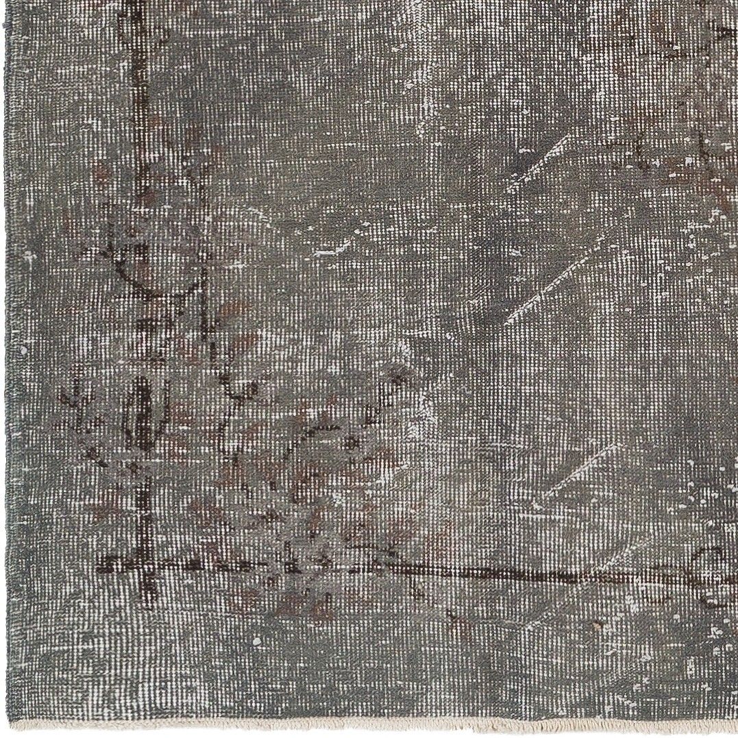 3.3x6.2 Ft Upcycled Modern Accent Rug Overdyed In Gray, Handmade In Turkey photo 173.0
