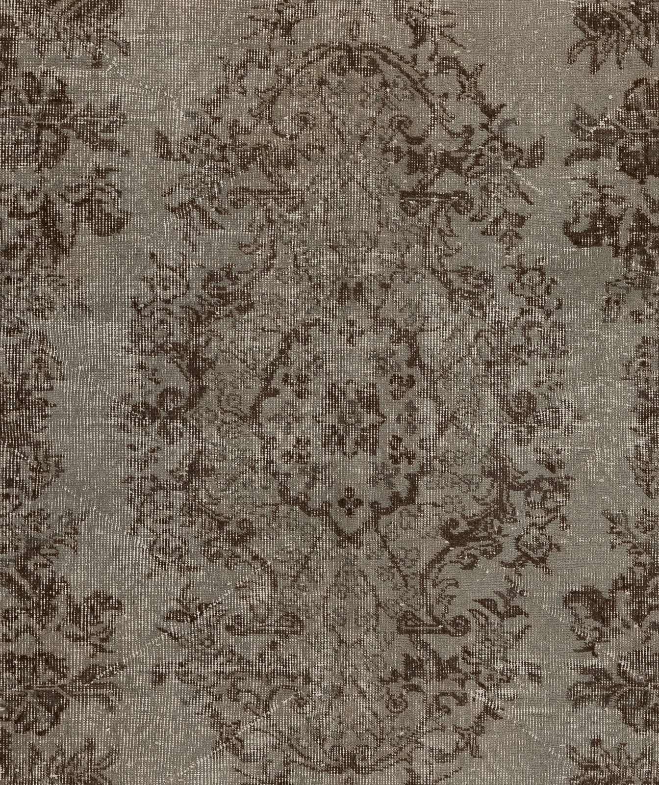 5.6x9.5 Ft Mid Century Area Rug Overdyed In Gray, Handmade In Turkey photo 585.0