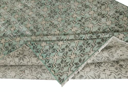4.8x7.8 Ft Green Color Handmade Turkish Area Rug For Contemporary Interiors photo for sale