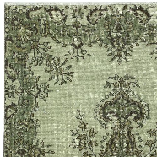 3.8x7 Ft Green Color Medallion Design Accent Rug, Handmade In Turkey photo Textiles