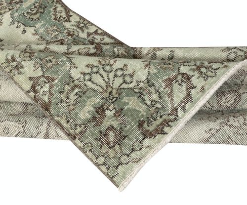 3.6x6.8 Ft Contemporary Handmade Turkish Accent Rug In Light Green Color photo for sale